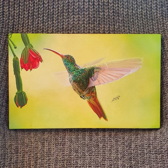 Other - Green and Yellow Hummingbird Painting